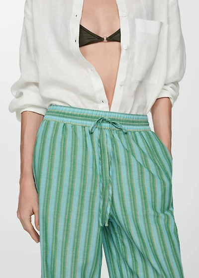 Straight striped trousers