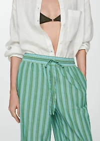 Straight striped trousers