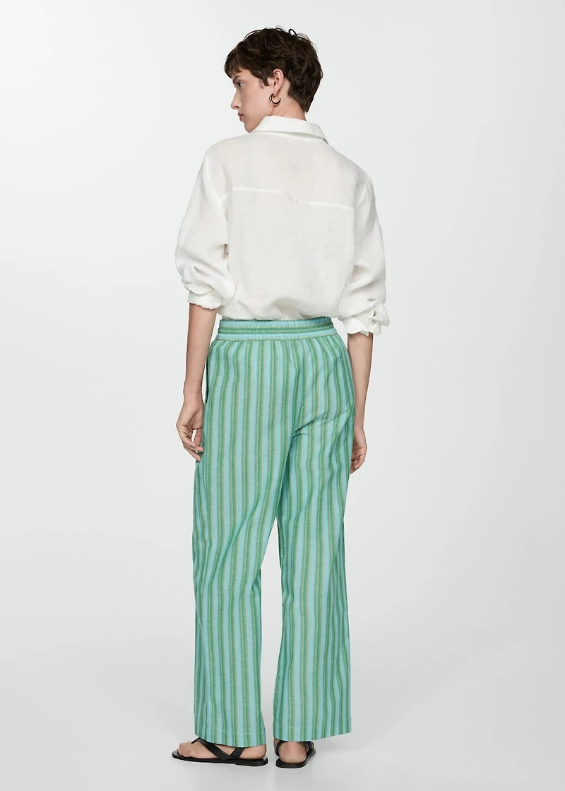 Straight striped trousers