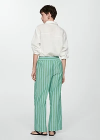 Straight striped trousers