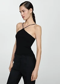 Knitted top with metallic thread