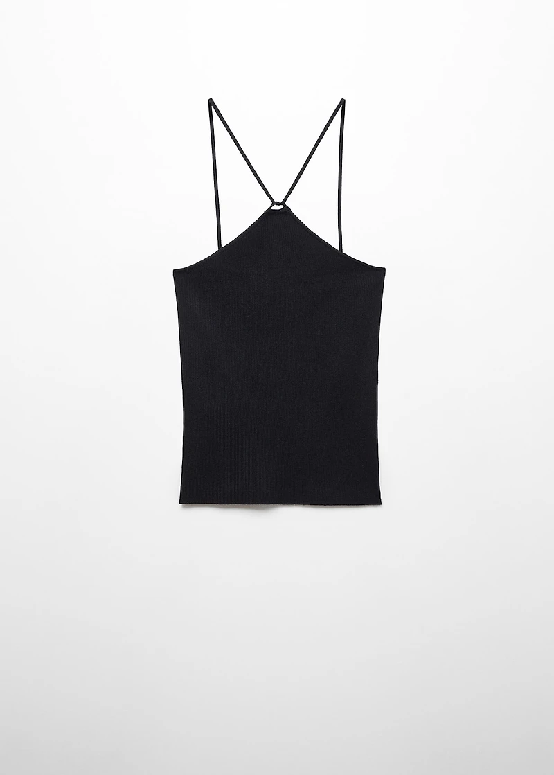 Knitted top with metallic thread