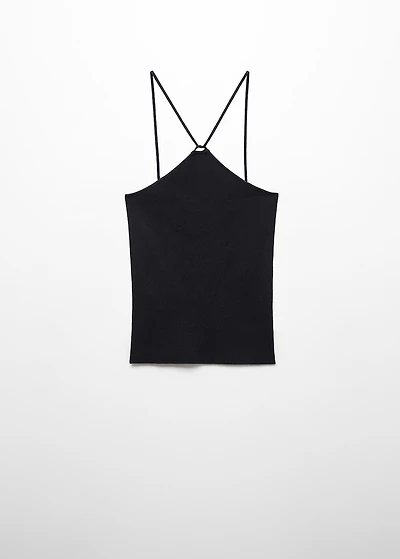 Knitted top with metallic thread