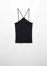 Knitted top with metallic thread