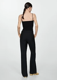 Knitted top with metallic thread