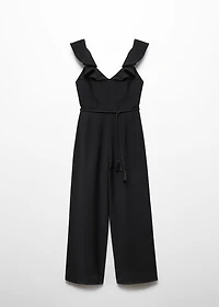 Long jumpsuit with tassel belt