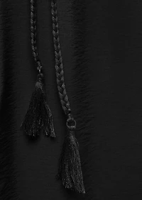 Long jumpsuit with tassel belt