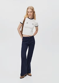 Cropped cotton T-shirt