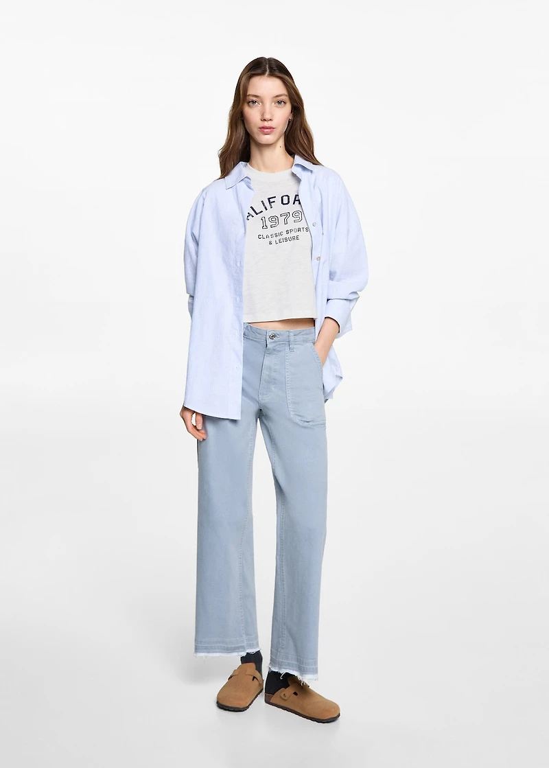 Message crop T-shirt