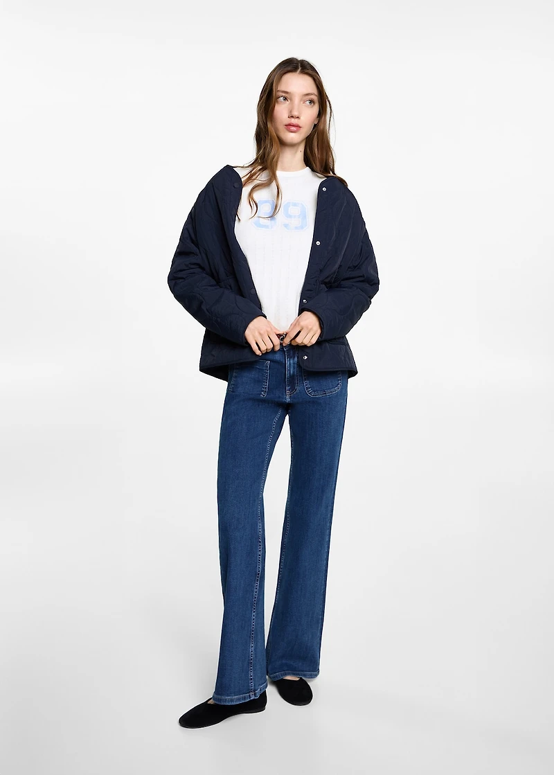 Cropped short-sleeved t-shirt