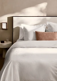 Cotton duvet cover with hand-embroidered flowers for 135/140 cm bed