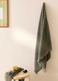 Organic cotton children's shower towel with fringes