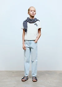 Cotton t-shirt with printed message