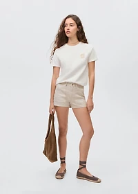 Printed cotton-blend t-shirt