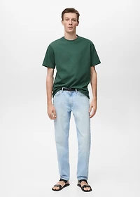 Regular-fit textured t-shirt