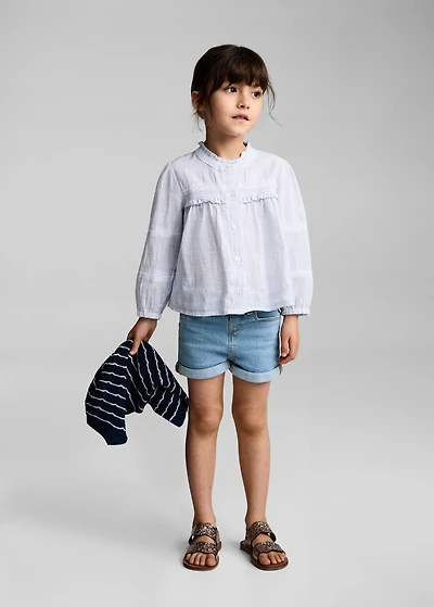 Denim turn-up shorts