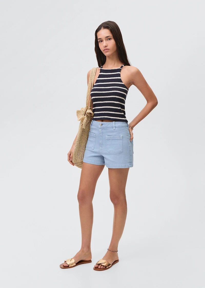 Denim shorts with pockets