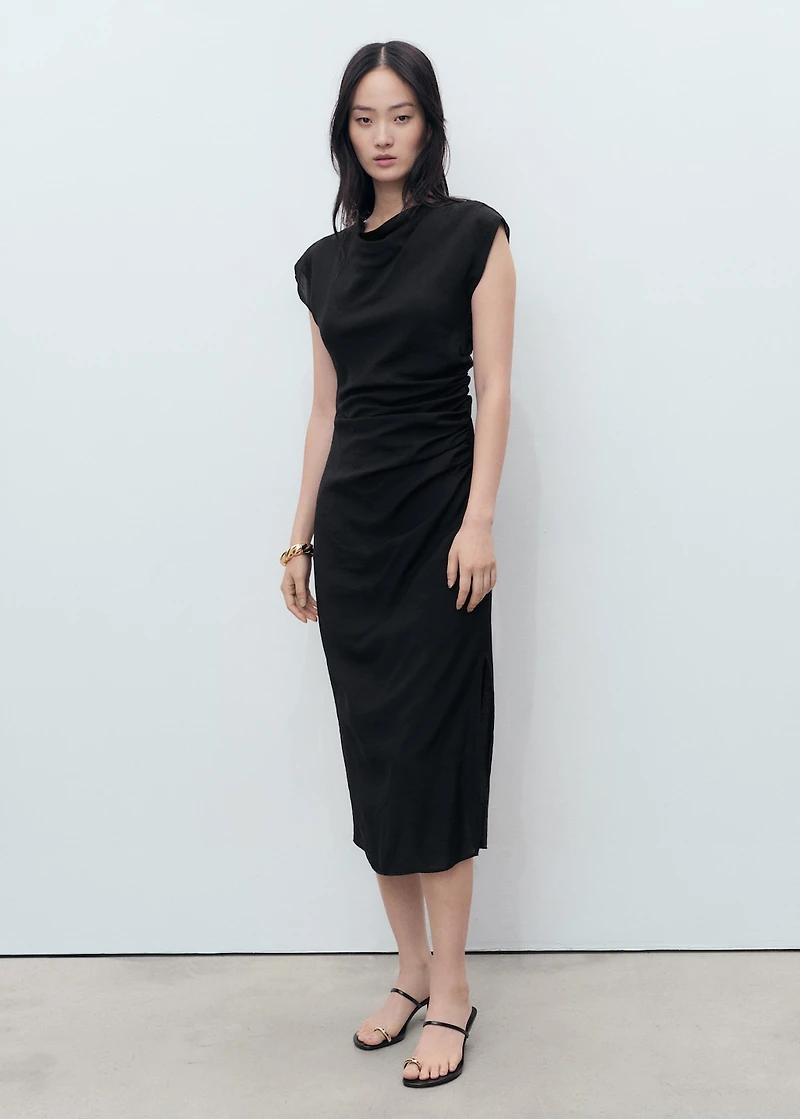 Draped straight dress