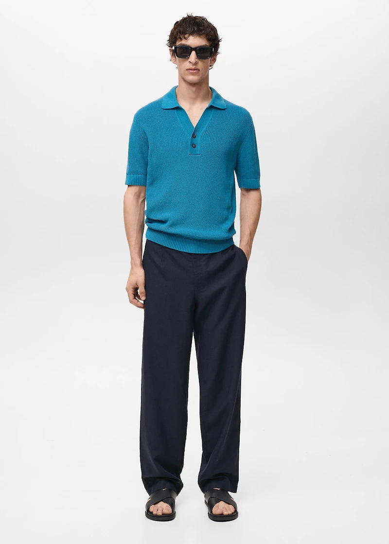 Linen lyocell regular-fit pants
