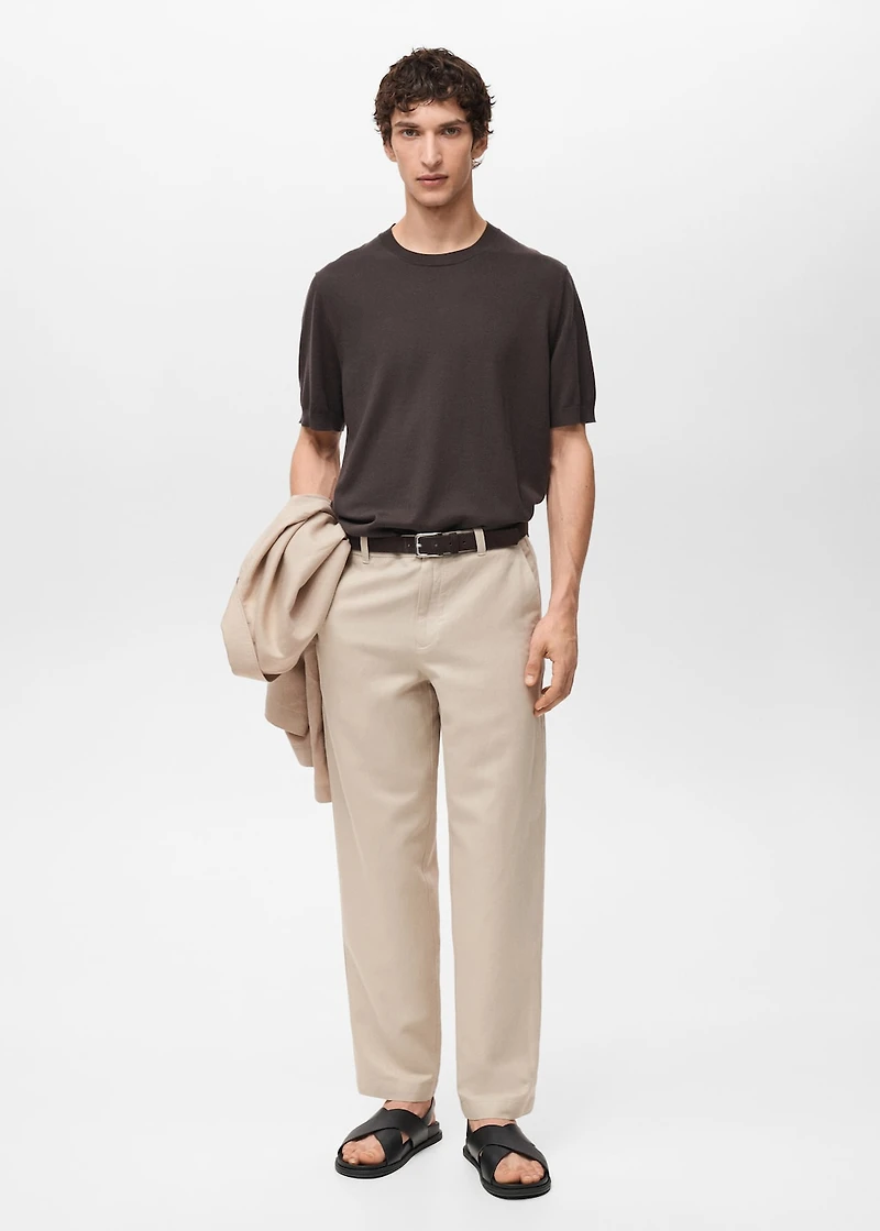 Regular-fit linen pants