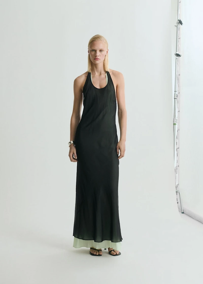 Semi-transparent combination dress