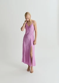 Asymmetrical satin dress