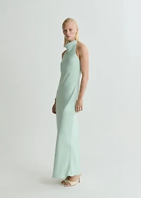 Satin halter neck dress