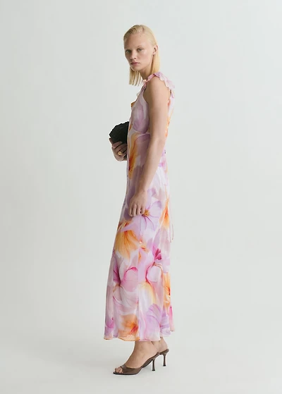 Floral dress with ruffle detail