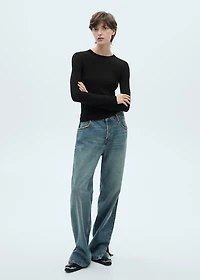 Long-sleeved fitted t-shirt