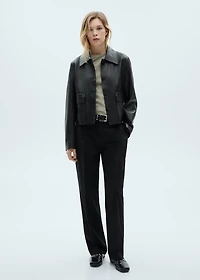 Straight-fit pleated pants