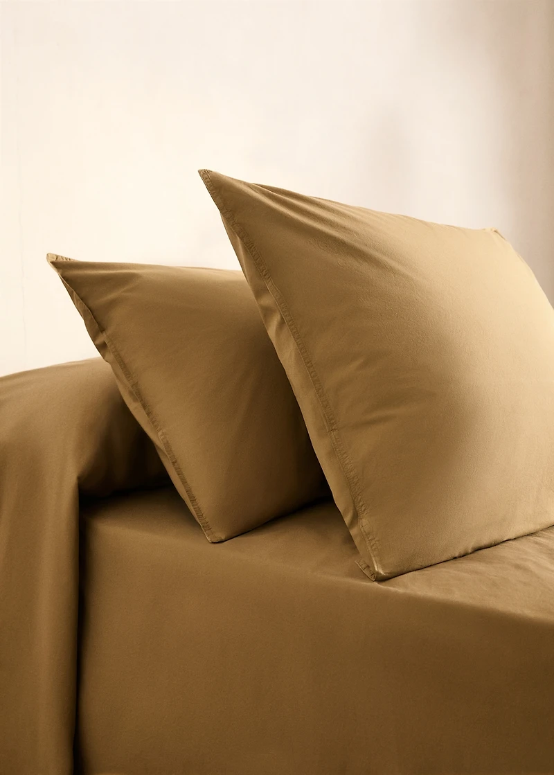 Two cotton poplin pillowcases with double stitching 60x60 cm