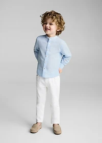 Mao collar linen shirt