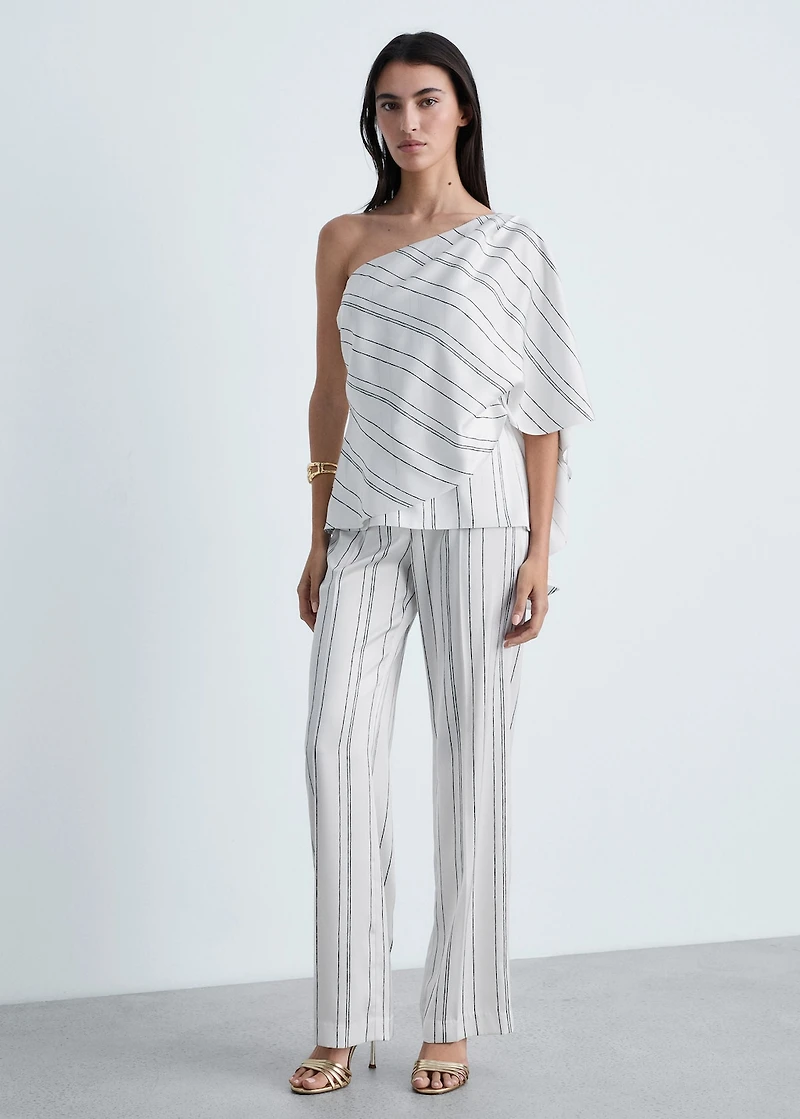 Straight striped trousers