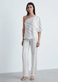 Straight striped trousers