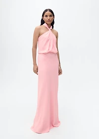 Halter dress with back opening
