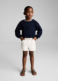 Denim paperbag shorts