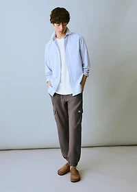 Cotton-linen cargo pants