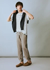 Cotton-linen jogger pants