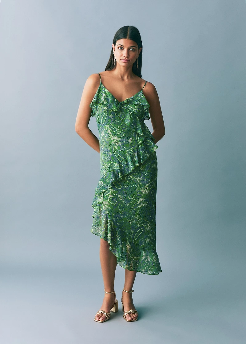 Ruffled printed dress