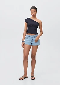 Studded low-waist shorts