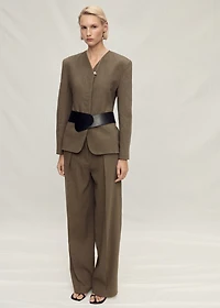 Seamless linen suit pants