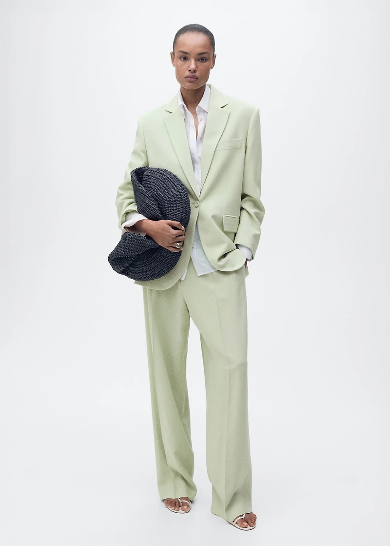 Straight-fit suit pants