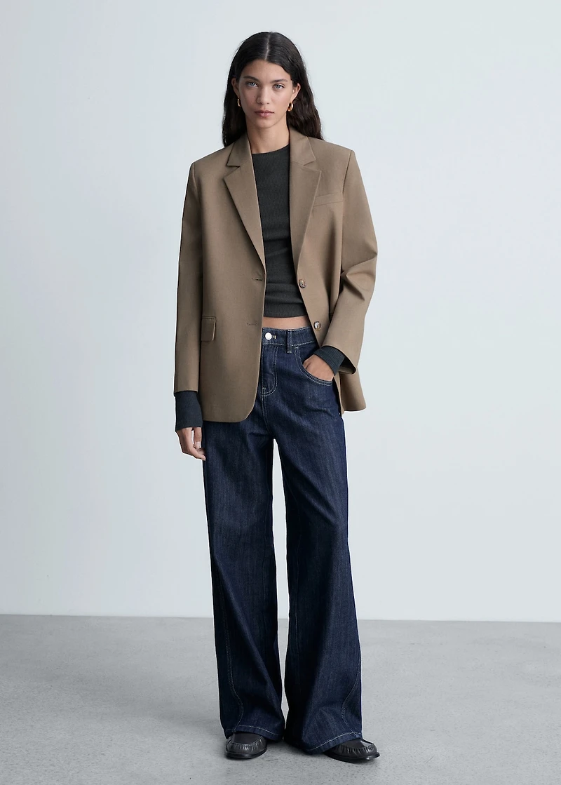 Ribbed long-sleeved t-shirt