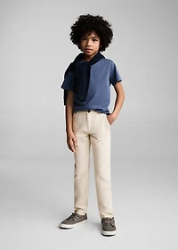 Cotton linen-blend trousers