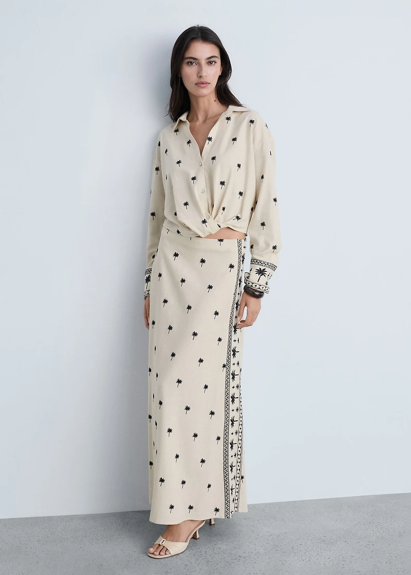 Embroidered flared skirt