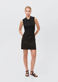 Polo-neck knitted top