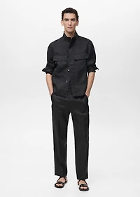 100% linen turtleneck jacket