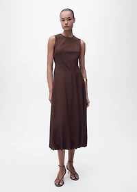 Midi-dress with puffed hem