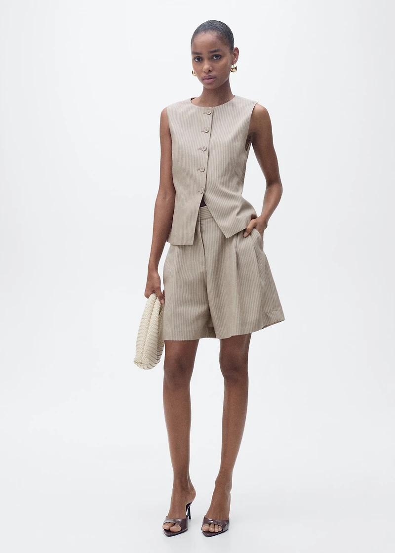 Striped lyocell suit vest