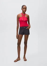 Halter-neck knitted top